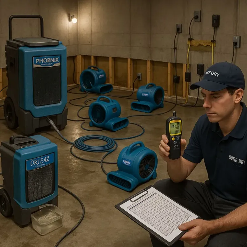 Structural Drying and Dehumidification process in Cambria, CA